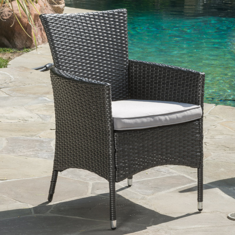 Brayden Studio Mcnealy Patio Dining Chair with Cushion & Reviews Wayfair